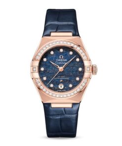 Omega Constellation Women Automatic Blue Leather Watch O13158292099006