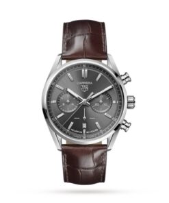 TAG Heuer Carrera Men Automatic Grey Alligator Watch CBN2012.FC6483