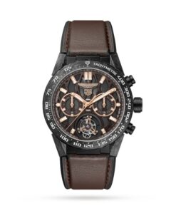 TAG Heuer Carrera Men Automatic Brown Leather Watch CAR5A8E.FT6181