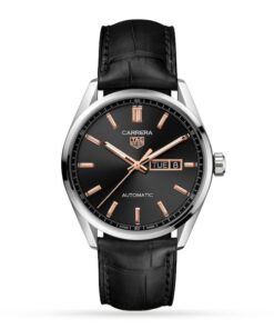 TAG Heuer Carrera Men Automatic Black Alligator Watch WBN2013.FC6503
