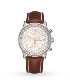 Breitling Navitimer Men Automatic Silver Leather Watch A13324121G1X1