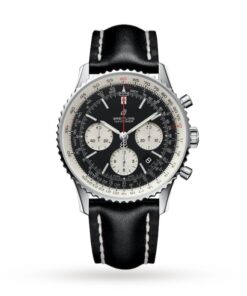 Breitling Navitimer Men Automatic Black Leather Watch AB0127211B1P1