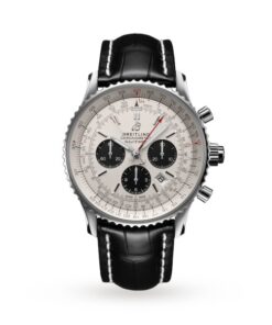 Breitling Navitimer Men Automatic Silver Crocodile Watch AB0311211G1P1