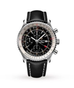 Breitling Navitimer Men Automatic Black Leather Watch A24322121B2X1