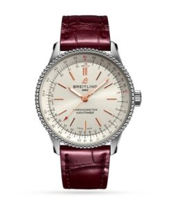 Breitling Navitimer Women Automatic Silver Crocodile Watch A17395F41G1P1
