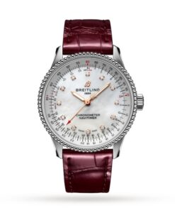 Breitling Navitimer Women Automatic Mother of Pearl Crocodile Watch A17395211A1P1