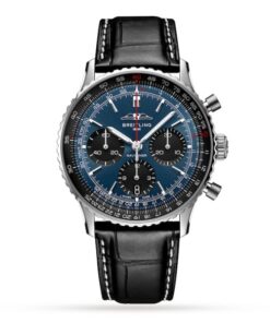 Breitling Navitimer Men Automatic Blue Alligator Watch AB0139241C1P1