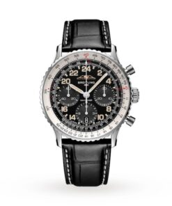 Breitling Navitimer Men Automatic Black Crocodile Watch PB02301A1B1P1