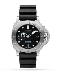 Panerai Submersible Men Automatic Black Rubber Watch PAM00973