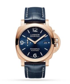 Panerai Luminor Men Automatic Blue Alligator Watch PAM01112