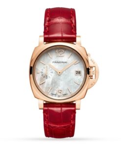 Panerai Luminor Due Men Automatic Mother Of Pearl Leather Watch PAM01280