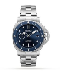 Panerai Submersible Men Automatic Blue Stainless Steel Watch PAM01068
